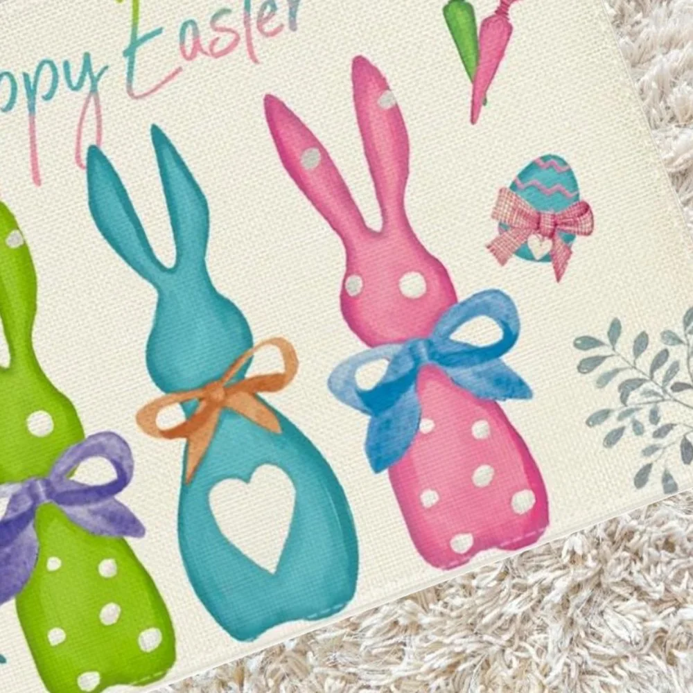 Easter Placemats Bunny Decor Spring Cottage Farmhouse Floral Table Decorations